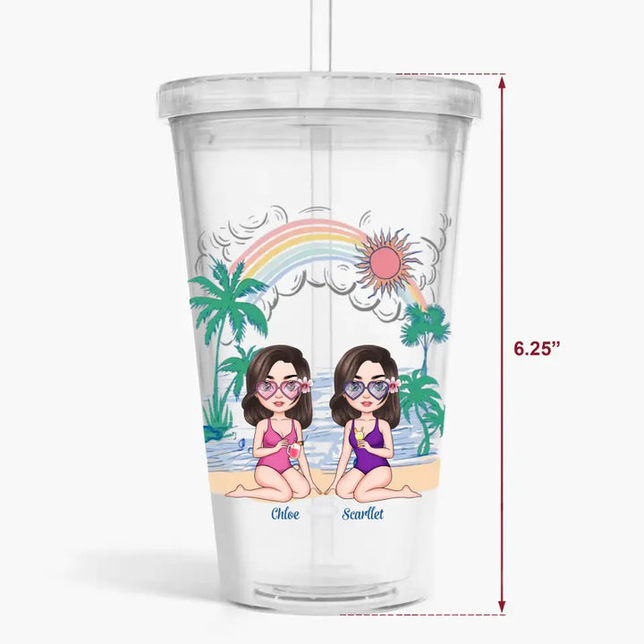 Personalized Custom Acrylic Tumbler - Birthday, Holiday Gift For Friend, Bestie, Beach Lover - When We Are Together