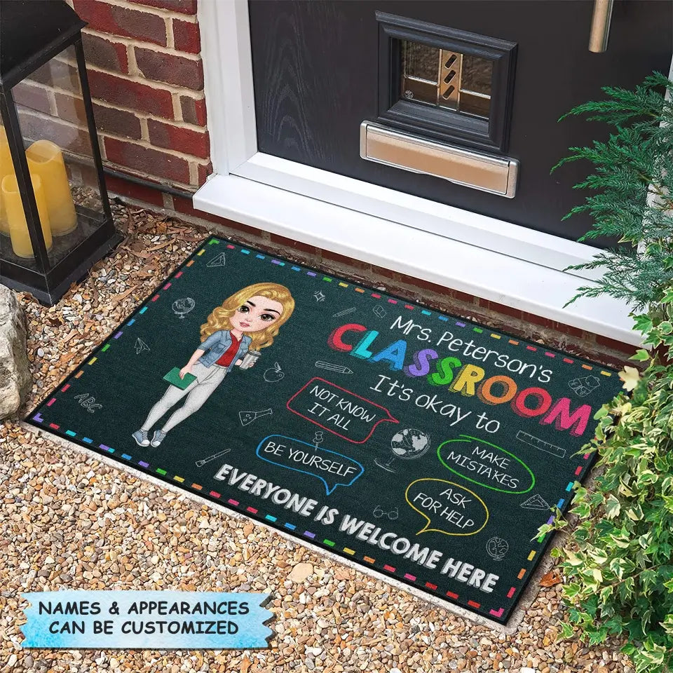 Personalized Custom Doormat - Teacher's Day, Appreciation Gift For Teacher - It's Okay To Ask For Help