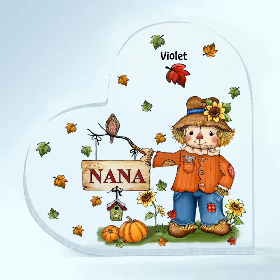 Personalized Custom Heart-shaped Acrylic Plaque - Mother's Day Gift For Mom, Grandma - Grandkids Fall