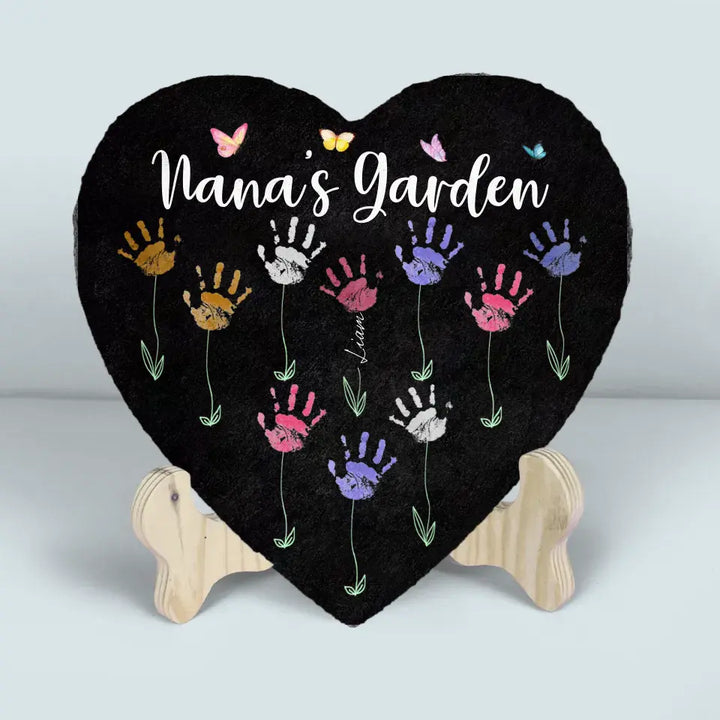Personalized Garden Stone - Mother's Day Gift For Grandma, Mom, Grandpa, Dad - Nana's Garden Hand Print ARND0014