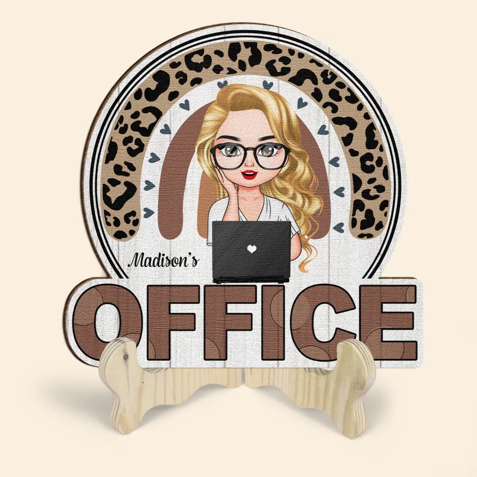 Personalized Custom 1 Layer Wooden Sign - Birthday Gift For Office Staff, Colleague - My Office