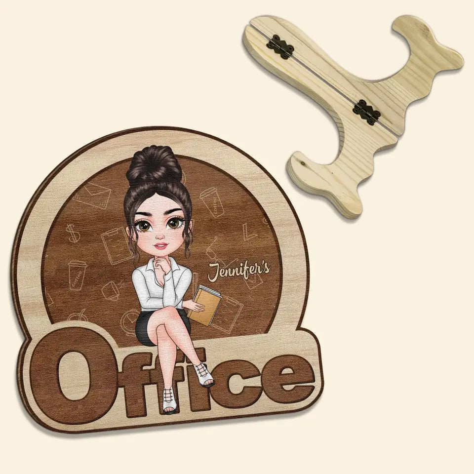 Personalized Custom 1 Layer Wooden Sign - Birthday Gift For Office Staff, Colleague - My Office