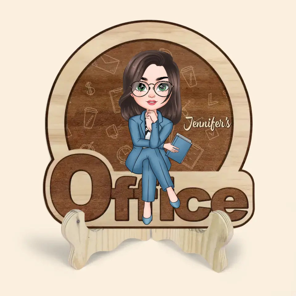 Personalized Custom 1 Layer Wooden Sign - Birthday Gift For Office Staff, Colleague - My Office