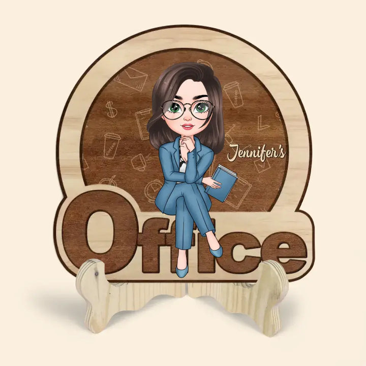 Personalized Custom 1 Layer Wooden Sign - Birthday Gift For Office Staff, Colleague - My Office