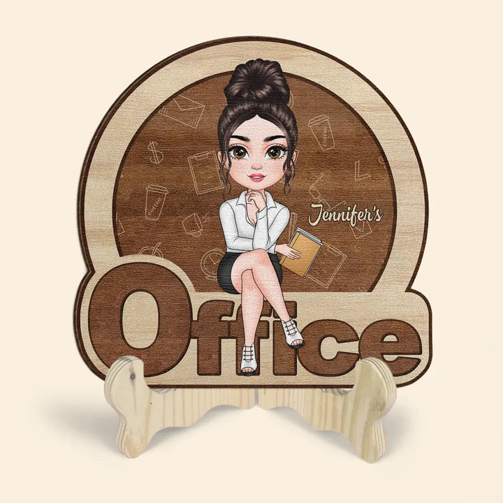 Personalized Custom 1 Layer Wooden Sign - Birthday Gift For Office Staff, Colleague - My Office