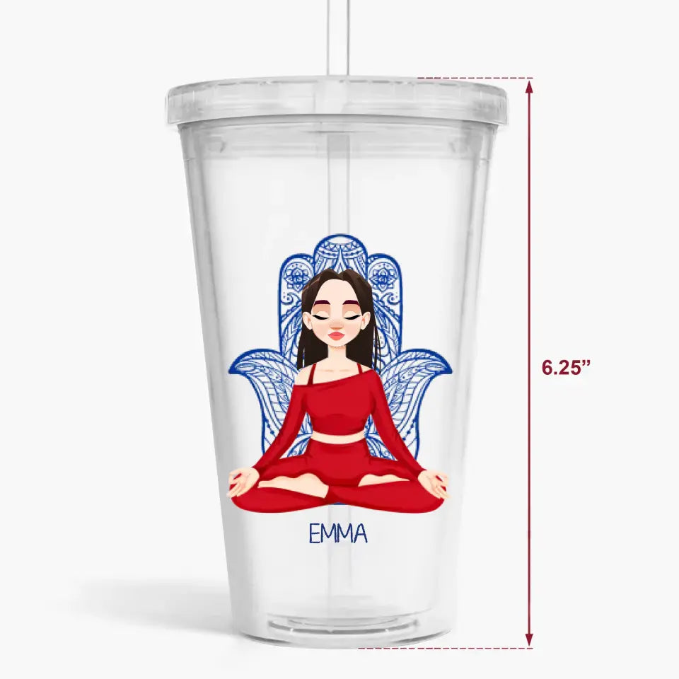 Personalized Custom Acrylic Tumbler - Birthday Gift For Yoga Lover - I Am Not Sugar And Spice And Everything Nice