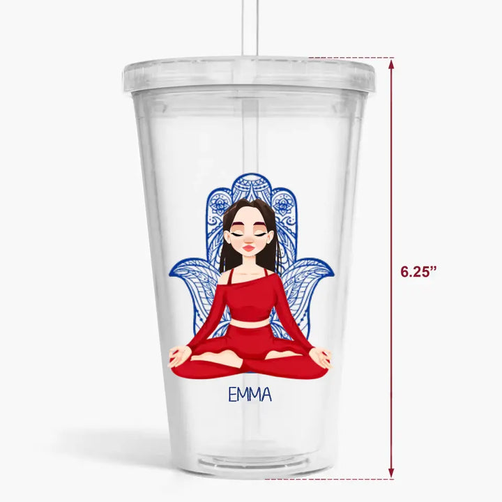 Personalized Custom Acrylic Tumbler - Birthday Gift For Yoga Lover - I Am Not Sugar And Spice And Everything Nice