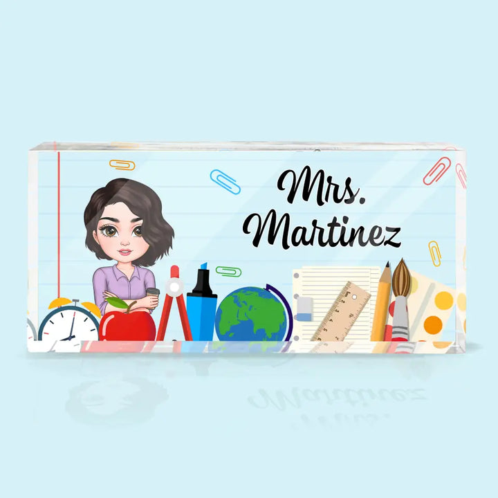 Personalized Custom Desk Plate - Teacher's Day, Appreciation Gift For Teacher - Welcome To The Class