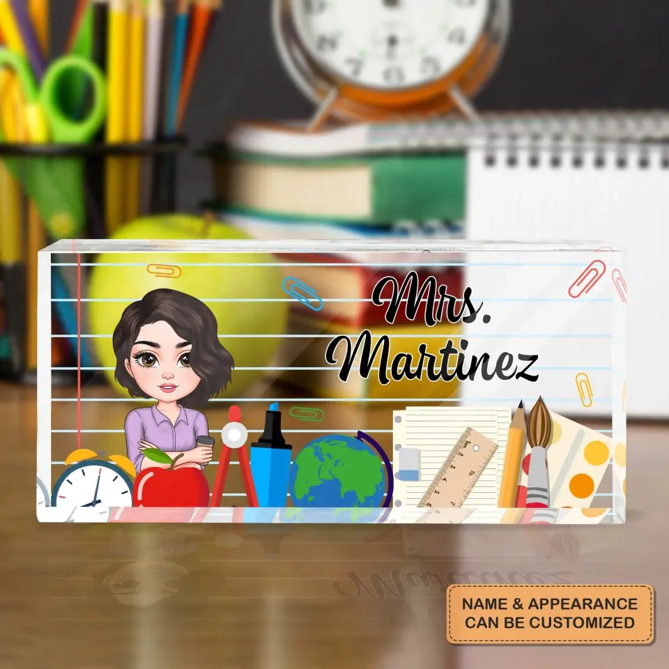 Personalized Custom Desk Plate - Teacher's Day, Appreciation Gift For Teacher - Welcome To The Class