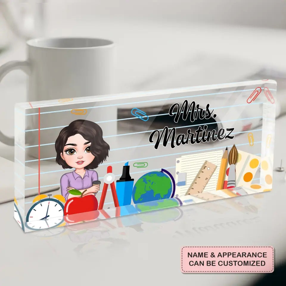 Personalized Custom Desk Plate - Teacher's Day, Appreciation Gift For Teacher - Welcome To The Class
