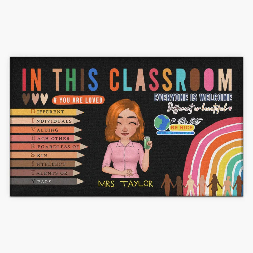 Personalized Custom Doormat - Teacher's Day, Appreciation Gift For Teacher - In This Classroom Everyone Is Welcome