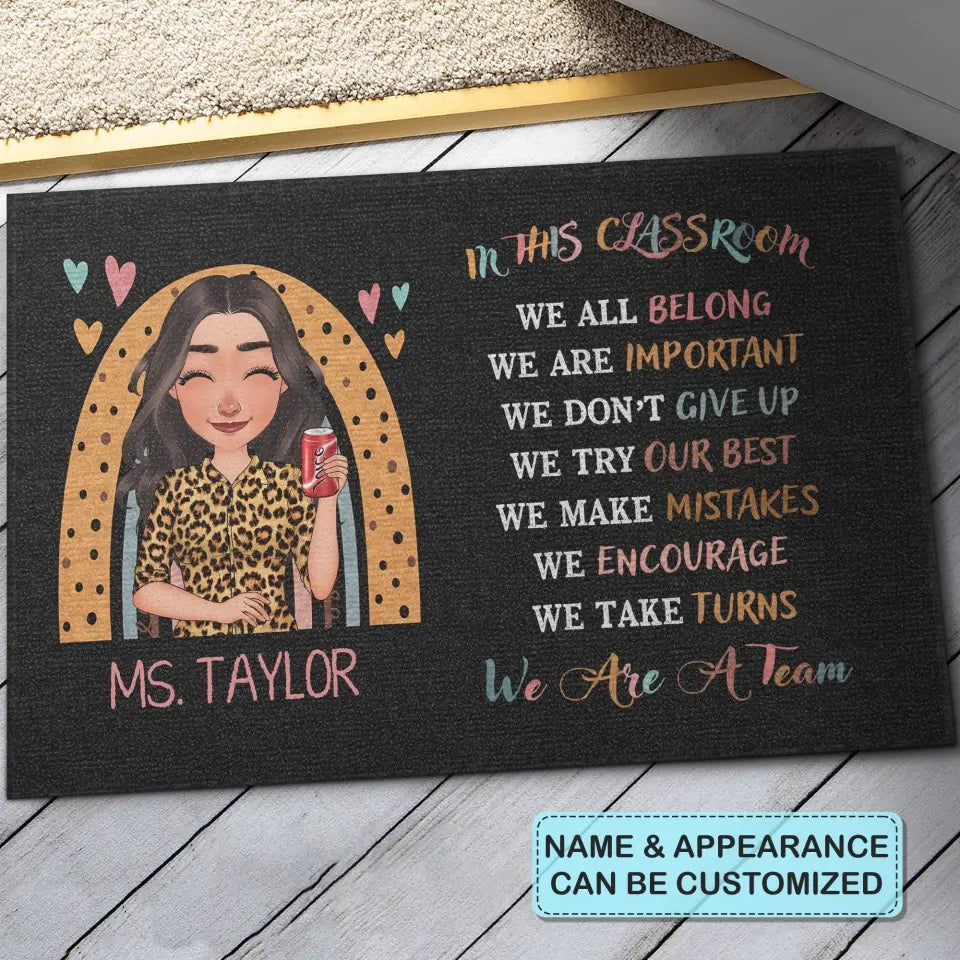 Personalized Custom Doormat - Teacher's Day, Appreciation Gift For Teacher - In This Classroom