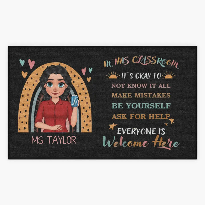 Personalized Custom Doormat - Teacher's Day, Appreciation Gift For Teacher - In This Classroom