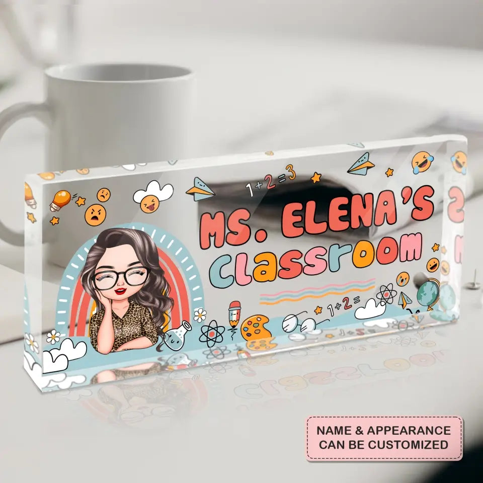 Personalized Custom Desk Plate - Teacher's Day, Appreciation Gift For Teacher - Everyone Is Welcome Here
