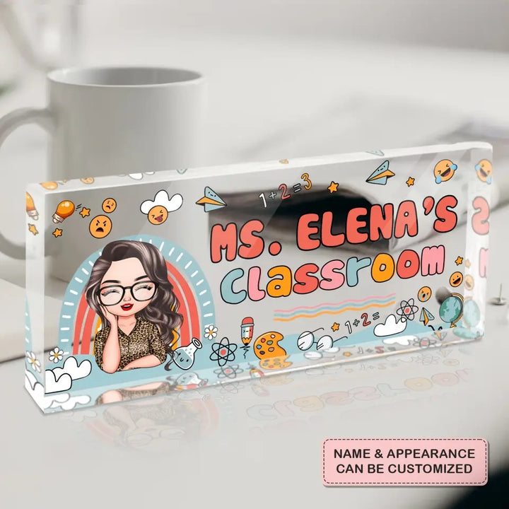 Personalized Custom Desk Plate - Teacher's Day, Appreciation Gift For Teacher - Everyone Is Welcome Here