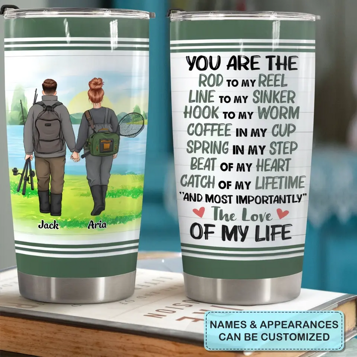 Personalized Custom Tumbler - Anniversary Gift For Couple, Fishing Lover - You Are The Rod To My Reel