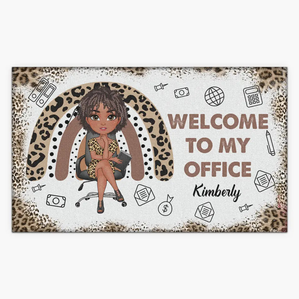 Personalized Custom Doormat - Office Decor Gift For Office Staff - Welcome To My Office