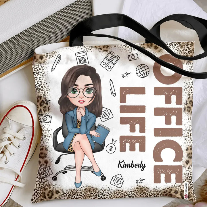 Personalized Custom Tote Bag - Birthday Gift For Office Staff - Office Life