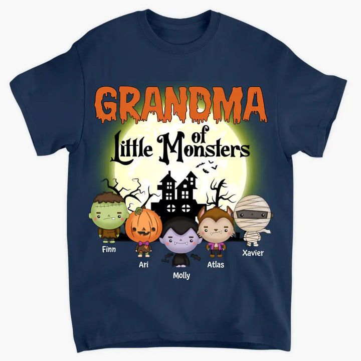 Personalized Custom T-shirt - Halloween Gift For Mom, Grandma - Grandma Of Little Monsters