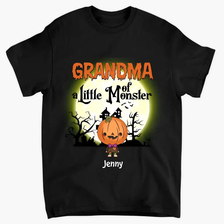 Personalized Custom T-shirt - Halloween Gift For Mom, Grandma - Grandma Of Little Monsters