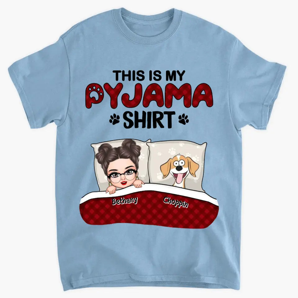 Personalized Custom T-shirt - Gift For Dog Mom - This Is My Pajama Shirt
