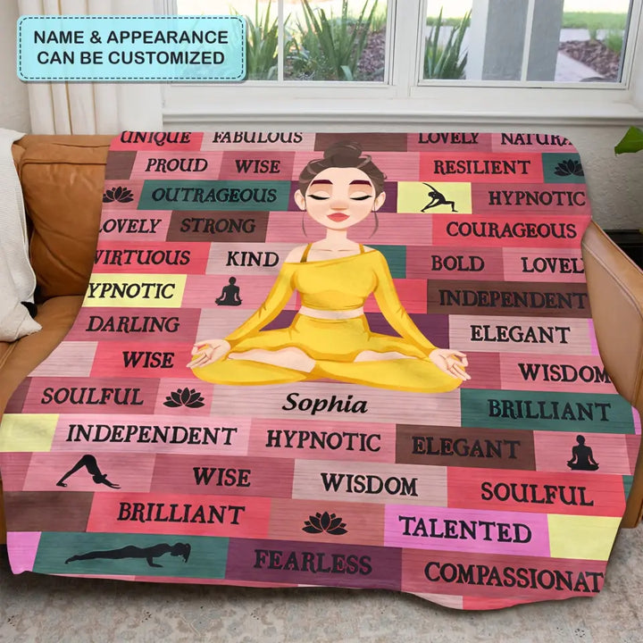 Personalized Custom Blanket - Gift For Yoga Lover - I Am Loved