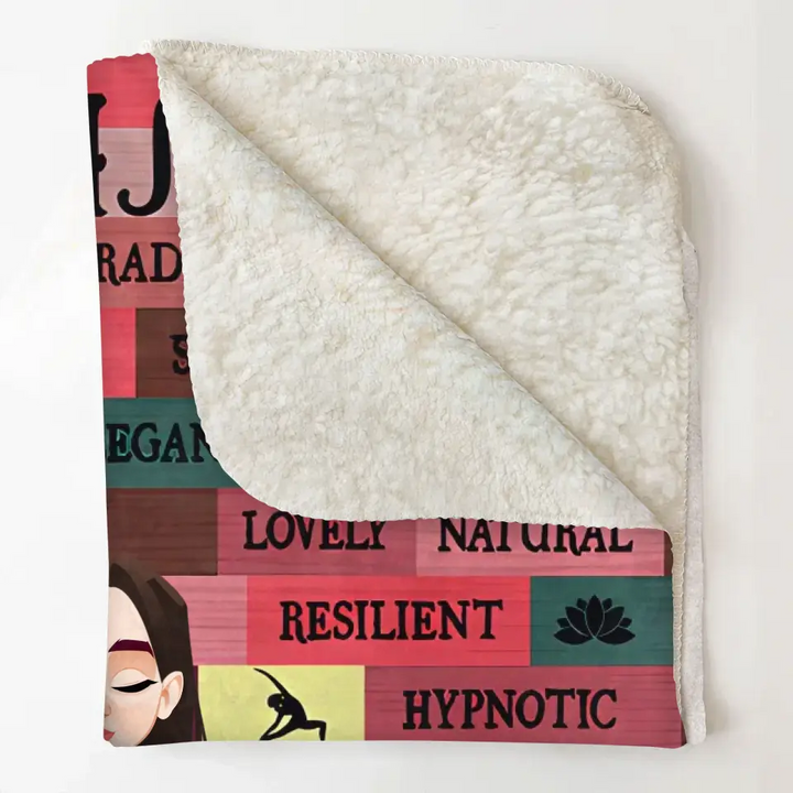 Personalized Custom Blanket - Gift For Yoga Lover - I Am Loved