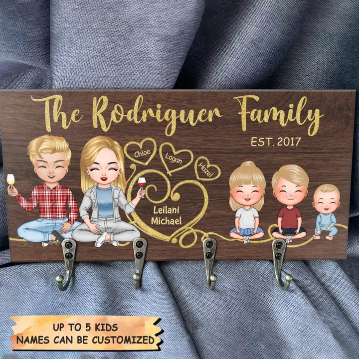 Personalized Custom Key Holder - Mother's Day, Father's Day Gift For Mom, Dad, Family Member - Family Wooden