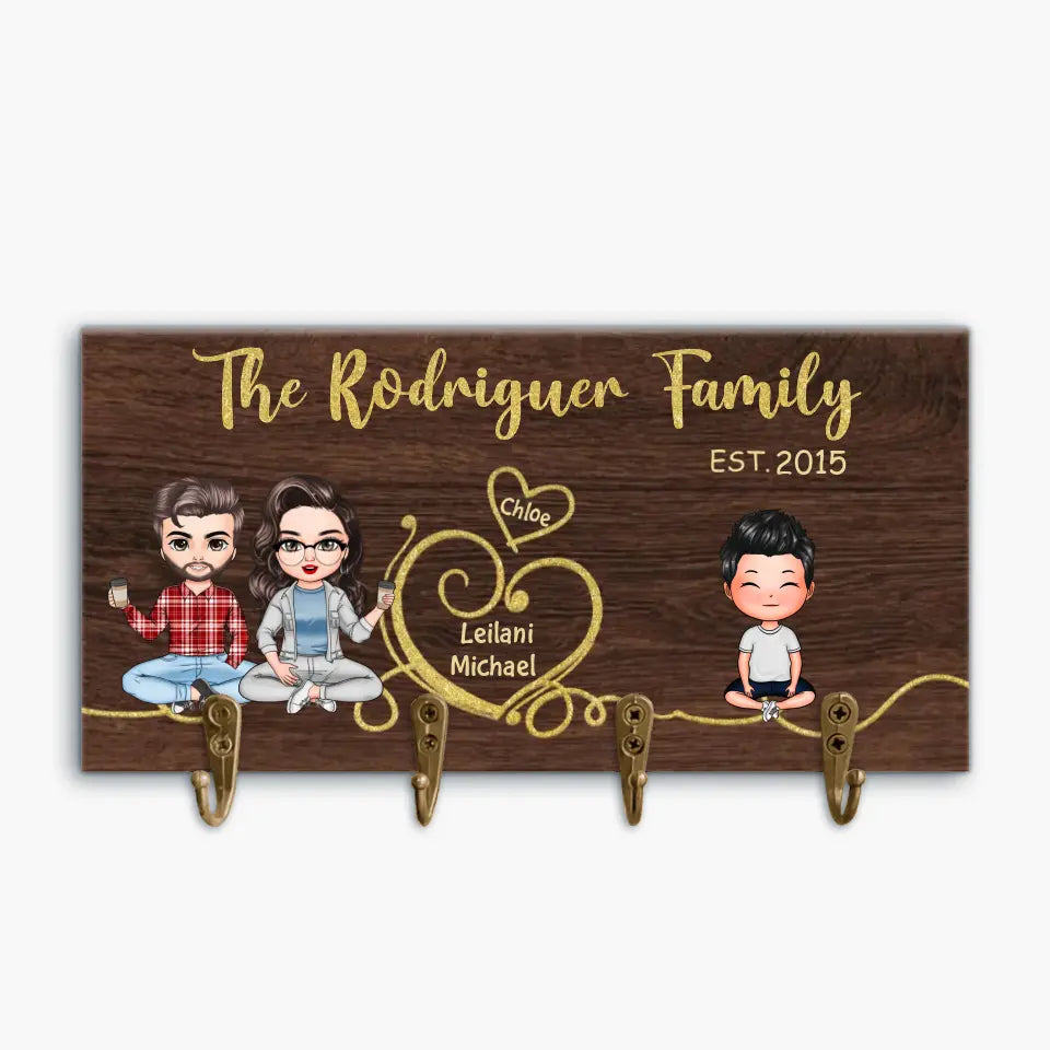 Personalized Custom Key Holder - Mother's Day, Father's Day Gift For Mom, Dad, Family Member - Family Wooden