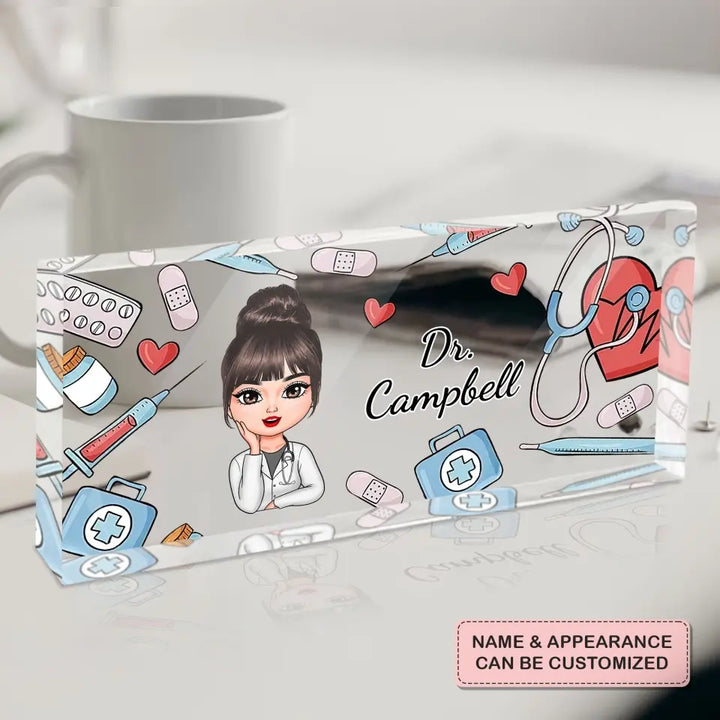 Personalized Custom Desk Plate - Nurse's Day, Appreciation Gift For Nurse - Welcome To My Office