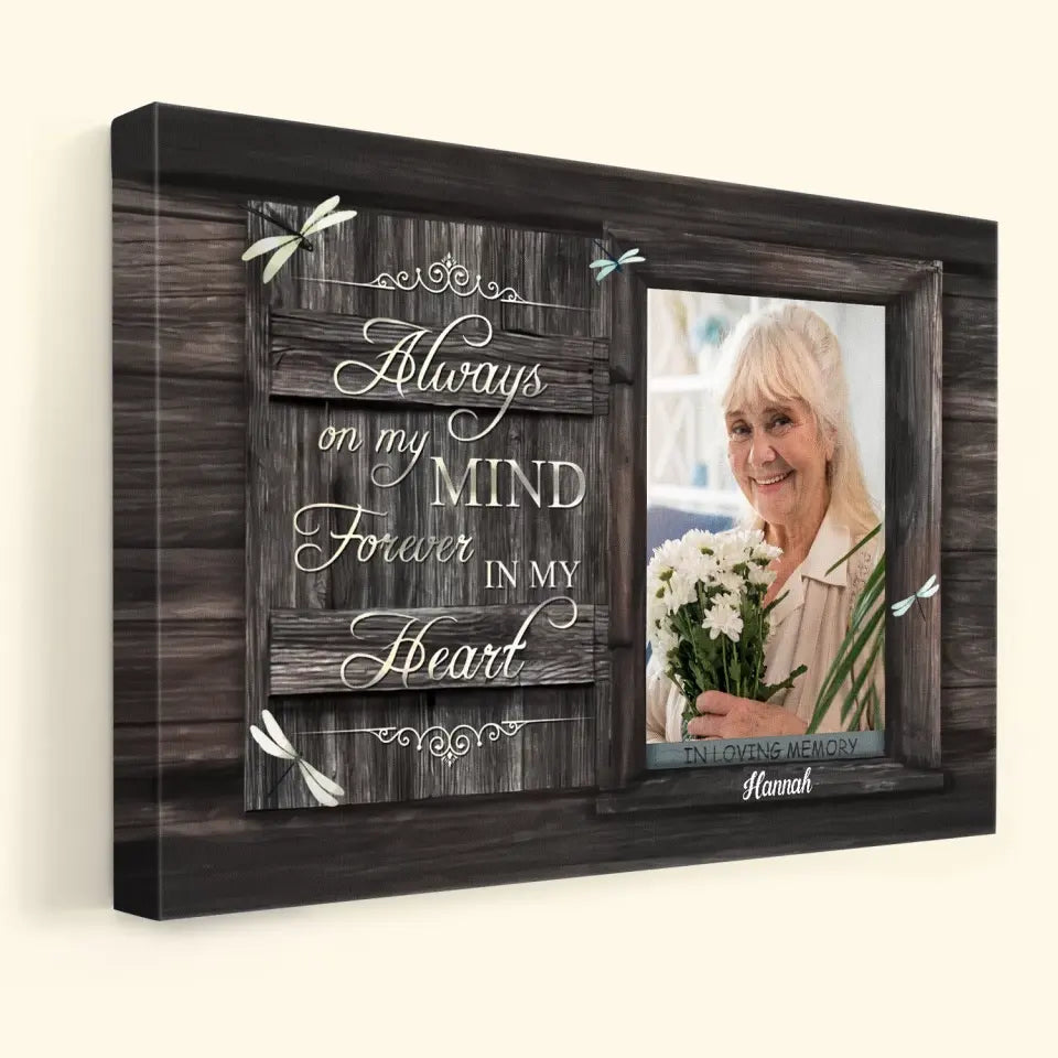 Personalized Custom Poster/Wrapped Canvas - Memorial Gift For Family Member - Always On My Mind Forever In My Heart