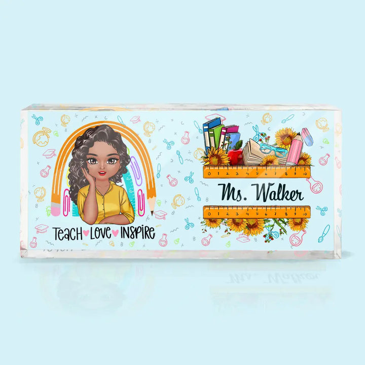 Personalized Custom Desk Plate - Teacher's Day, Appreciation Gift For Teacher - Teacher Love