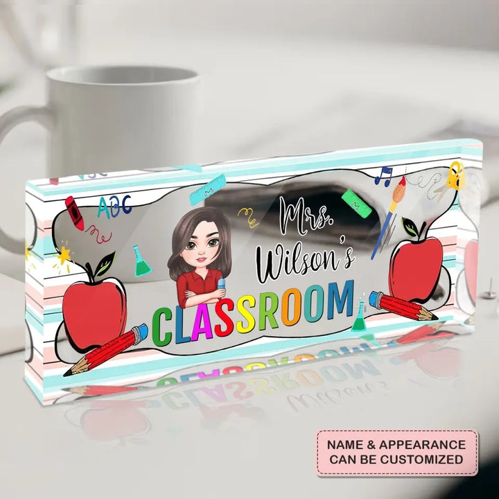 Personalized Custom Desk Plate - Teacher's Day, Appreciation Gift For Teacher - My Classroom