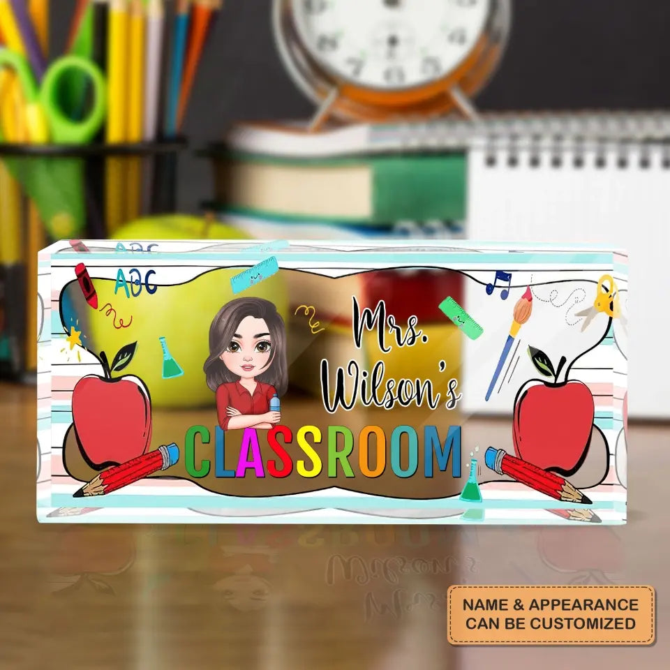 Personalized Custom Desk Plate - Teacher's Day, Appreciation Gift For Teacher - My Classroom