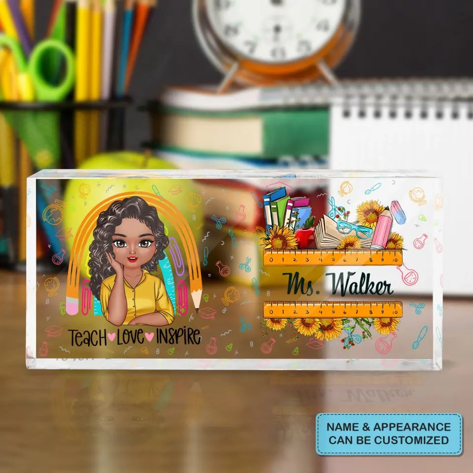 Personalized Custom Desk Plate - Teacher's Day, Appreciation Gift For Teacher - Teacher Love