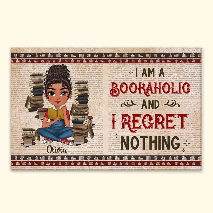 Personalized Custom Wrapped Canvas - Birthday & Christmas Gift For Book Lover - I Am A Bookaholic