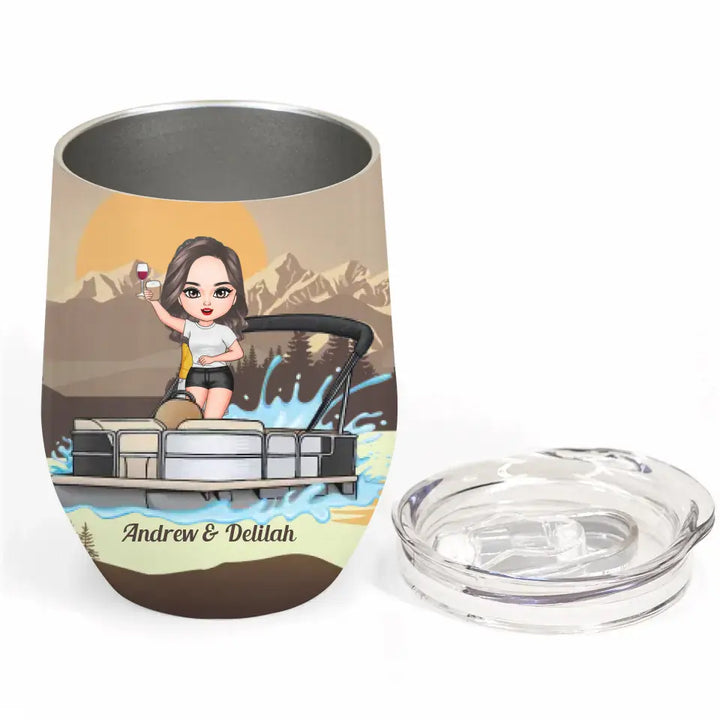 Personalized Custom Wine Tumbler - Birthday Gift For Friends, Besties - Life In The Slow Lane