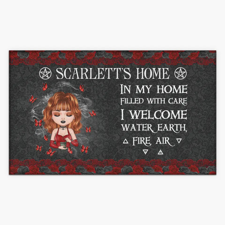 Personalized Custom Doormat - Gift For Wiccan - In My Home Filled With Care