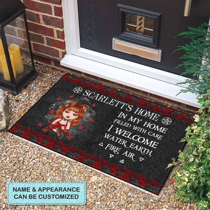 Personalized Custom Doormat - Gift For Wiccan - In My Home Filled With Care