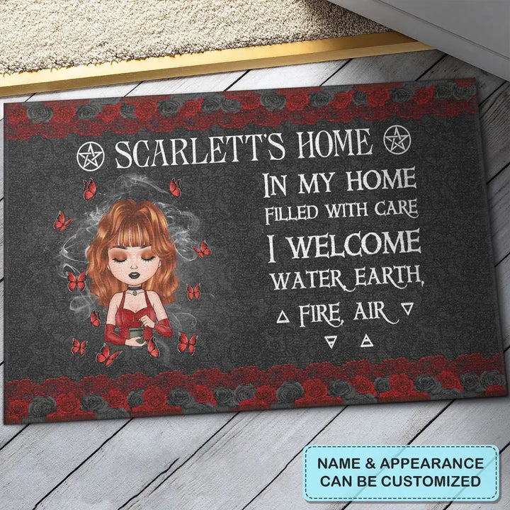 Personalized Custom Doormat - Gift For Wiccan - In My Home Filled With Care