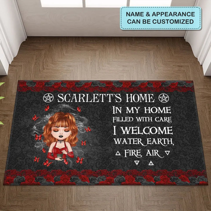 Personalized Custom Doormat - Gift For Wiccan - In My Home Filled With Care
