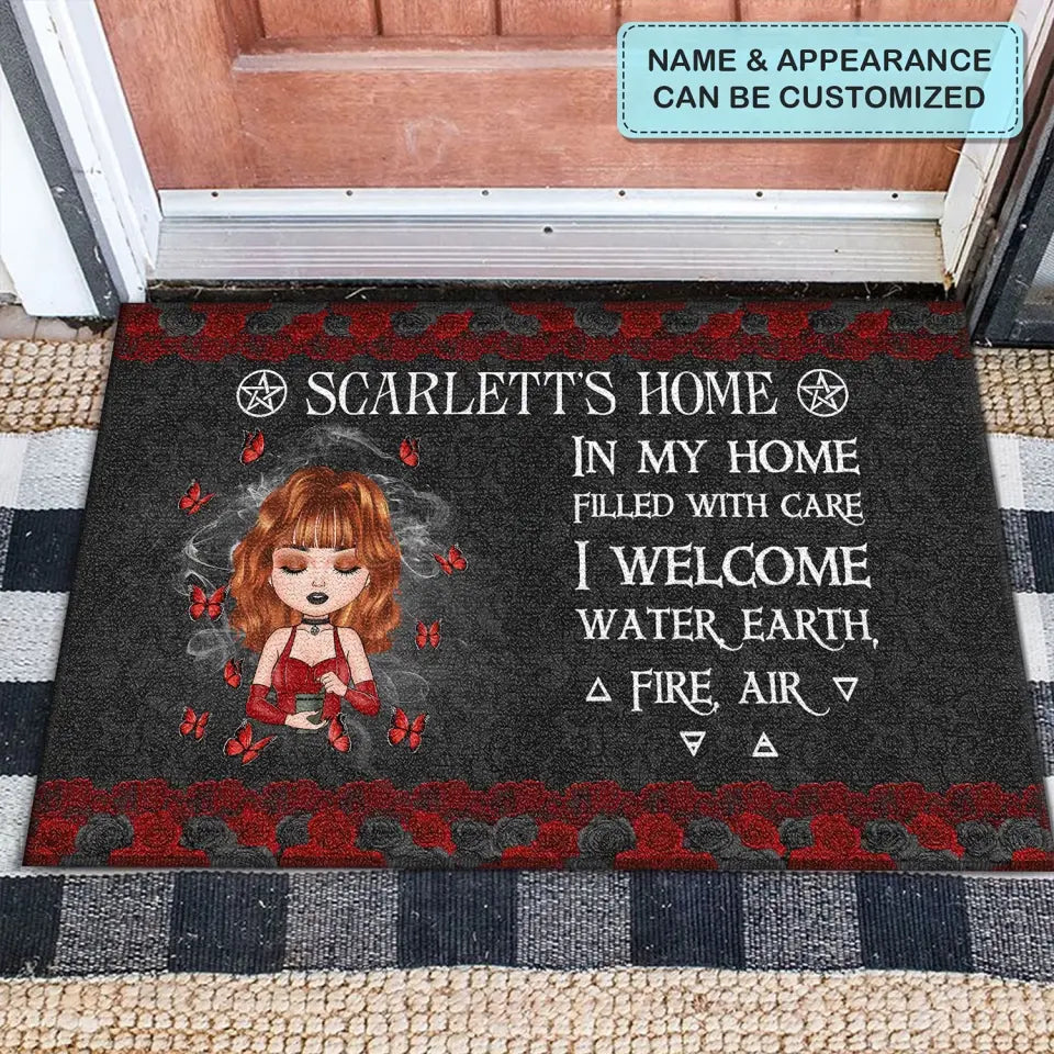 Personalized Custom Doormat - Gift For Wiccan - In My Home Filled With Care