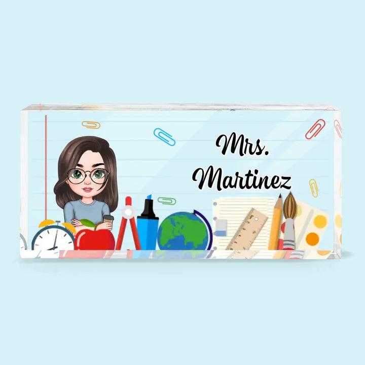Personalized Custom Desk Plate - Teacher's Day, Appreciation Gift For Teacher - Welcome To The Class