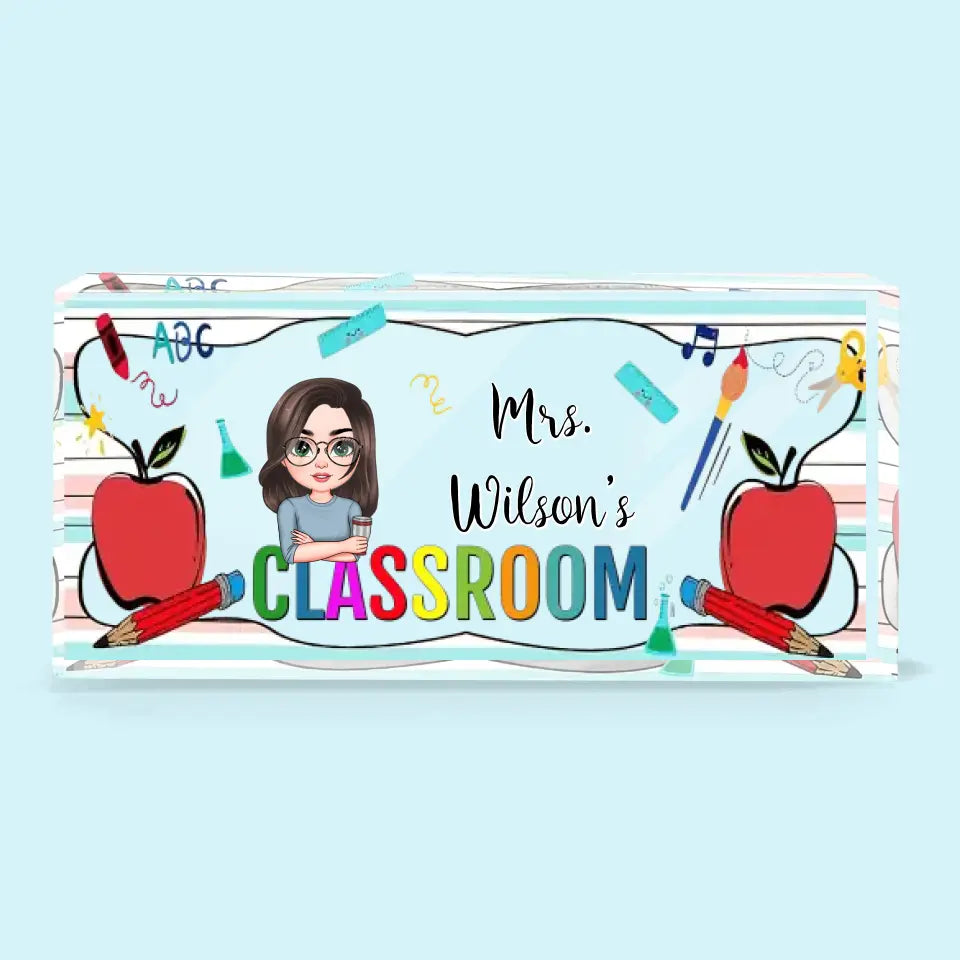 Personalized Custom Desk Plate - Teacher's Day, Appreciation Gift For Teacher - My Classroom
