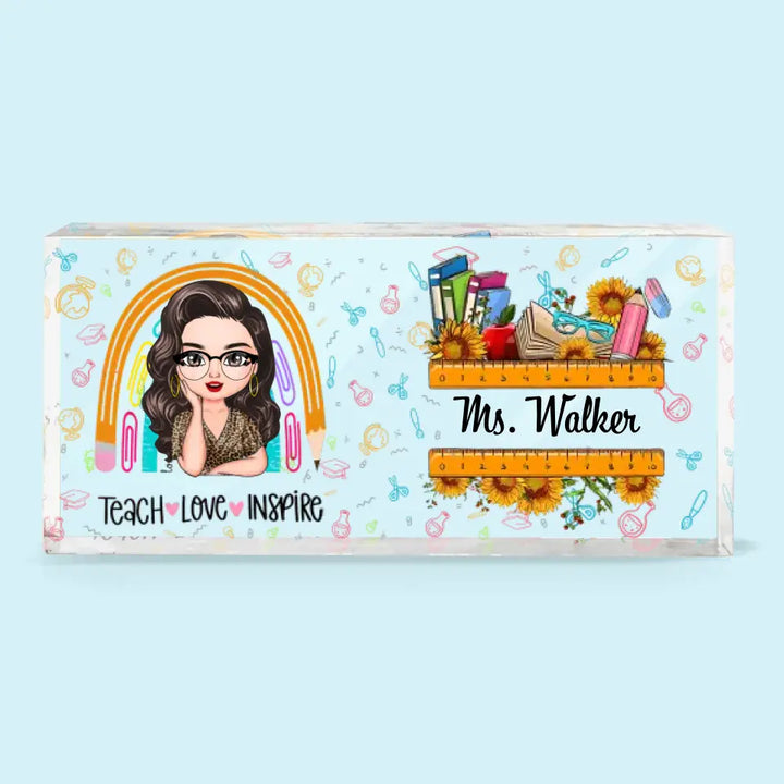 Personalized Custom Desk Plate - Teacher's Day, Appreciation Gift For Teacher - Teacher Love
