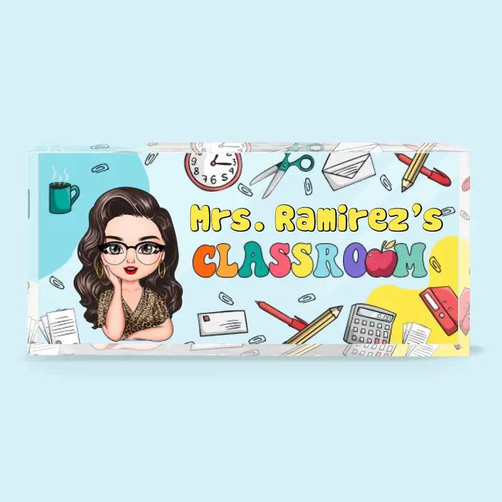 Personalized Custom Desk Plate - Gift For Office Staff, Teacher's Day, Appreciation Gift For Teacher - My Classroom My Office