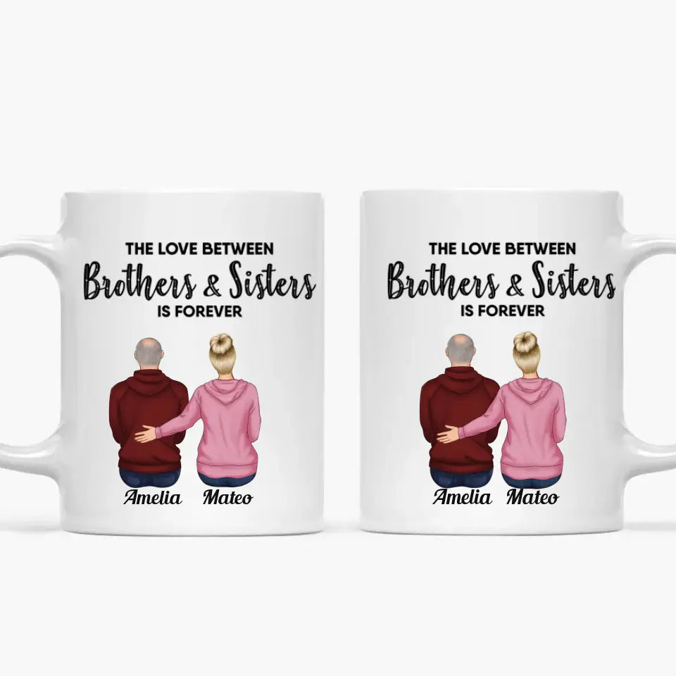 Personalized Custom White Mug - Birthday Gift For Family - The Love Between Family Is Forever