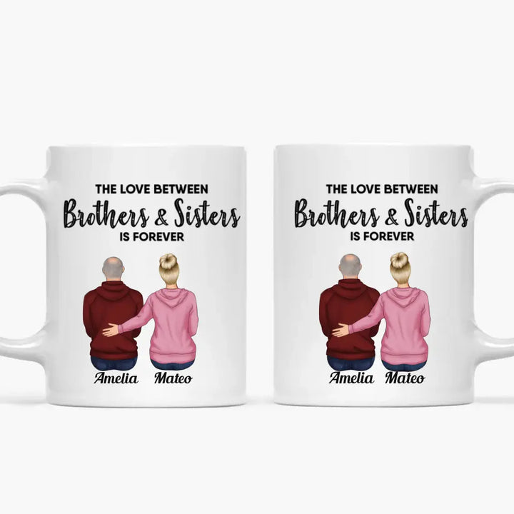 Personalized Custom White Mug - Birthday Gift For Family - The Love Between Family Is Forever