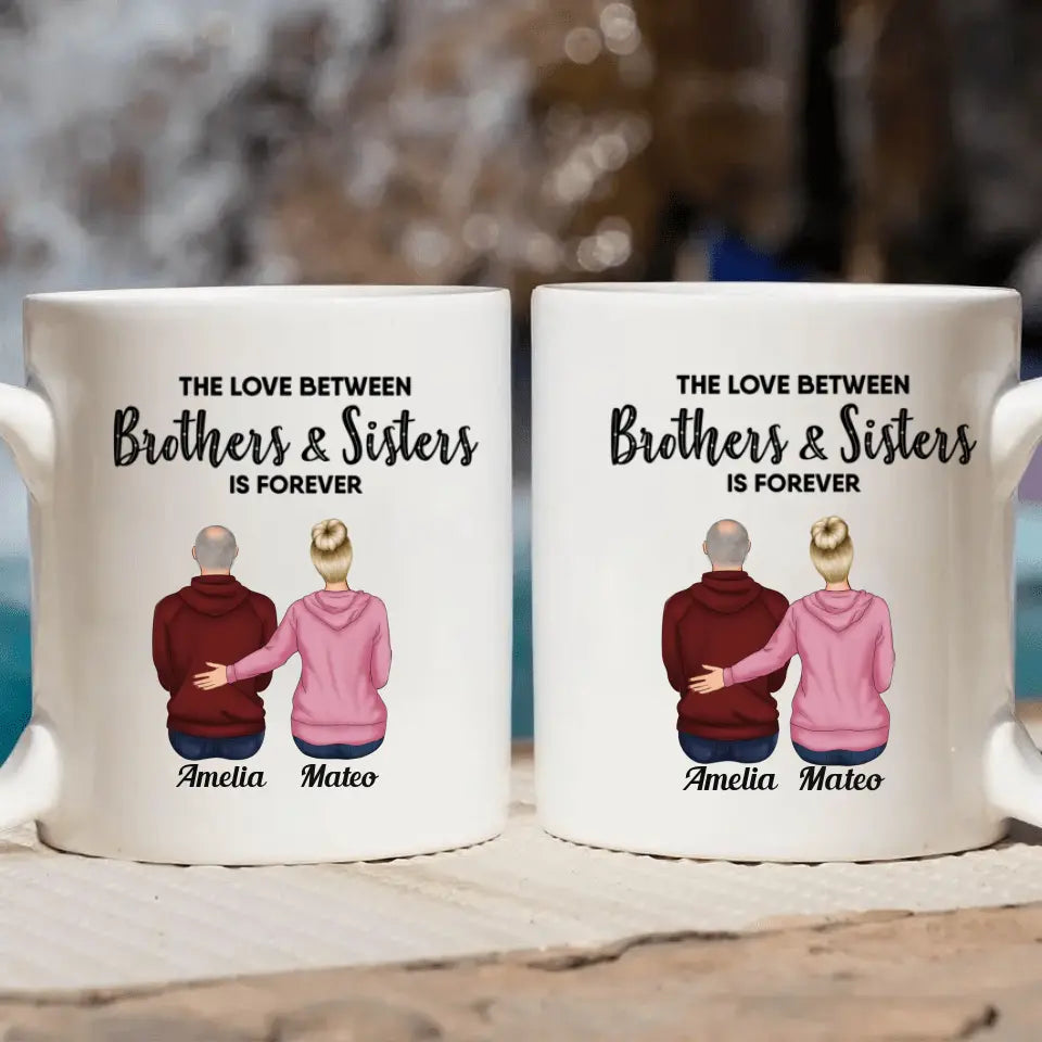 Personalized Custom White Mug - Birthday Gift For Family - The Love Between Family Is Forever