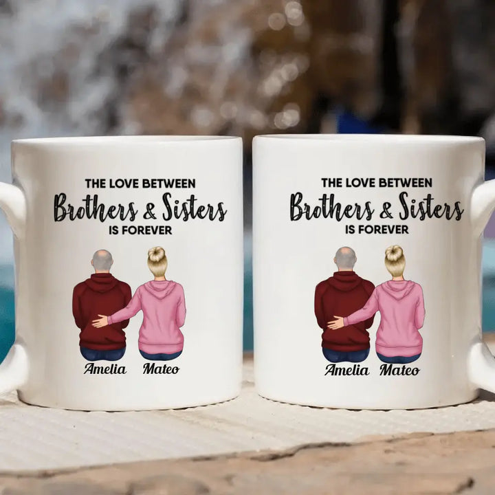 Personalized Custom White Mug - Birthday Gift For Family - The Love Between Family Is Forever